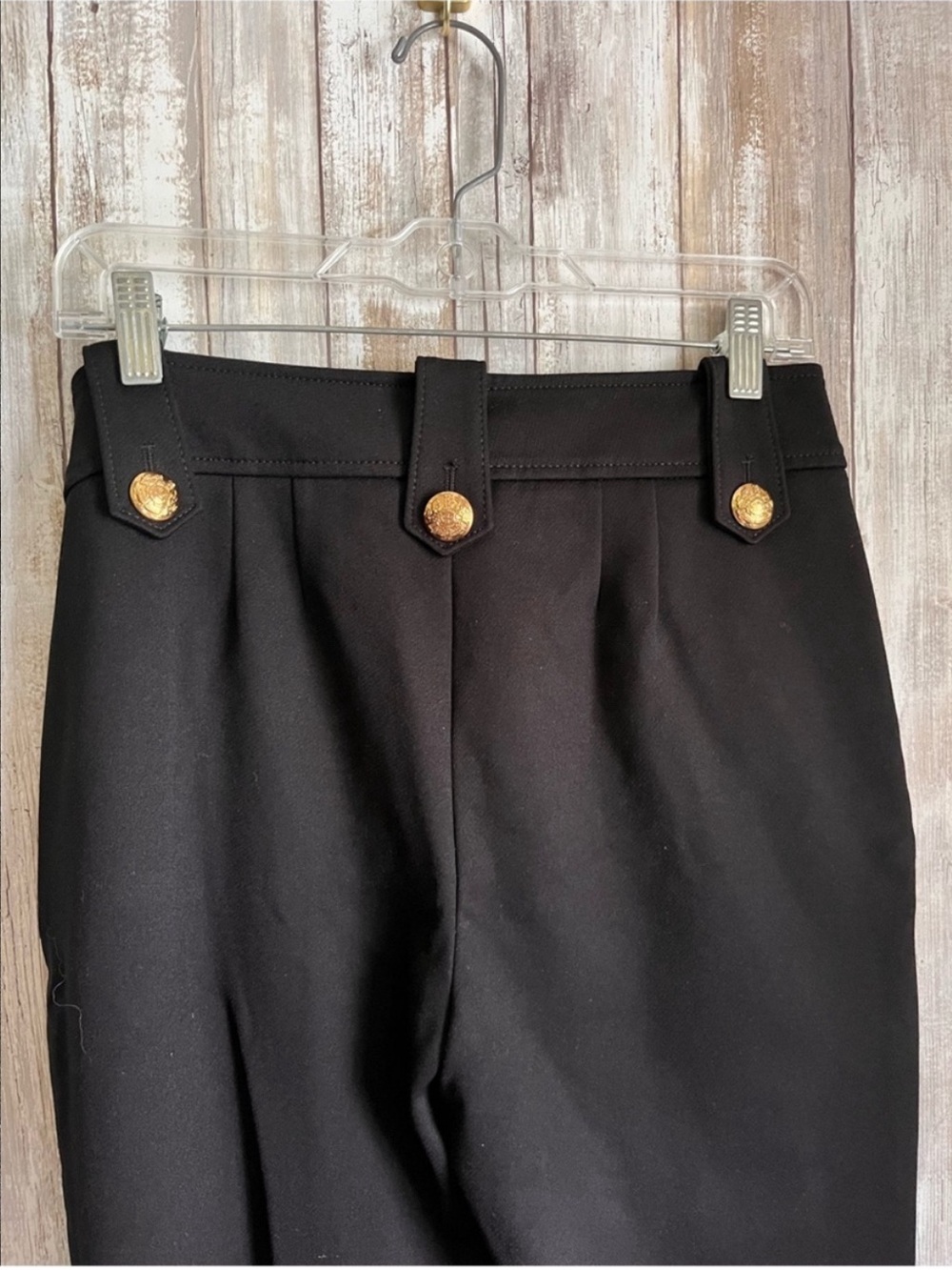 WHBM Jolie Luxe Stretch Black Gold Button Ankle Pants NWT Size 4 - Picture 6 of 7